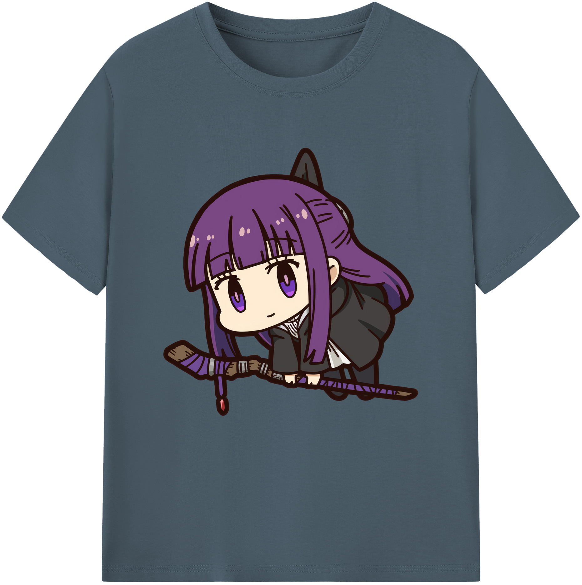 （画像用） 葬送のフリーレン Frieren 綿100％半袖Tシャツ（フロントプリント）